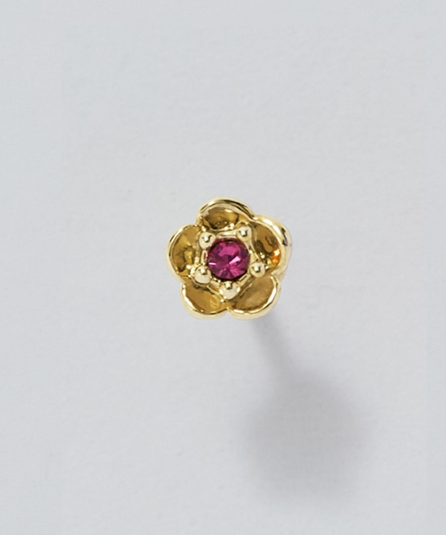 Phoebe「【金属アレルギー対応】プチフラワービジュースタッドピアス　ピンク/ニッケルフリー（片耳）」|ピアス|