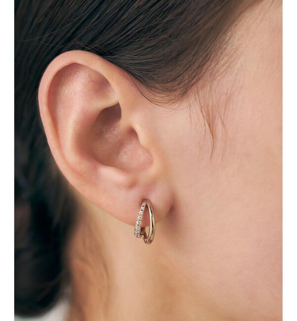 ete「ビジュー ハグイヤリング」|イヤリング|