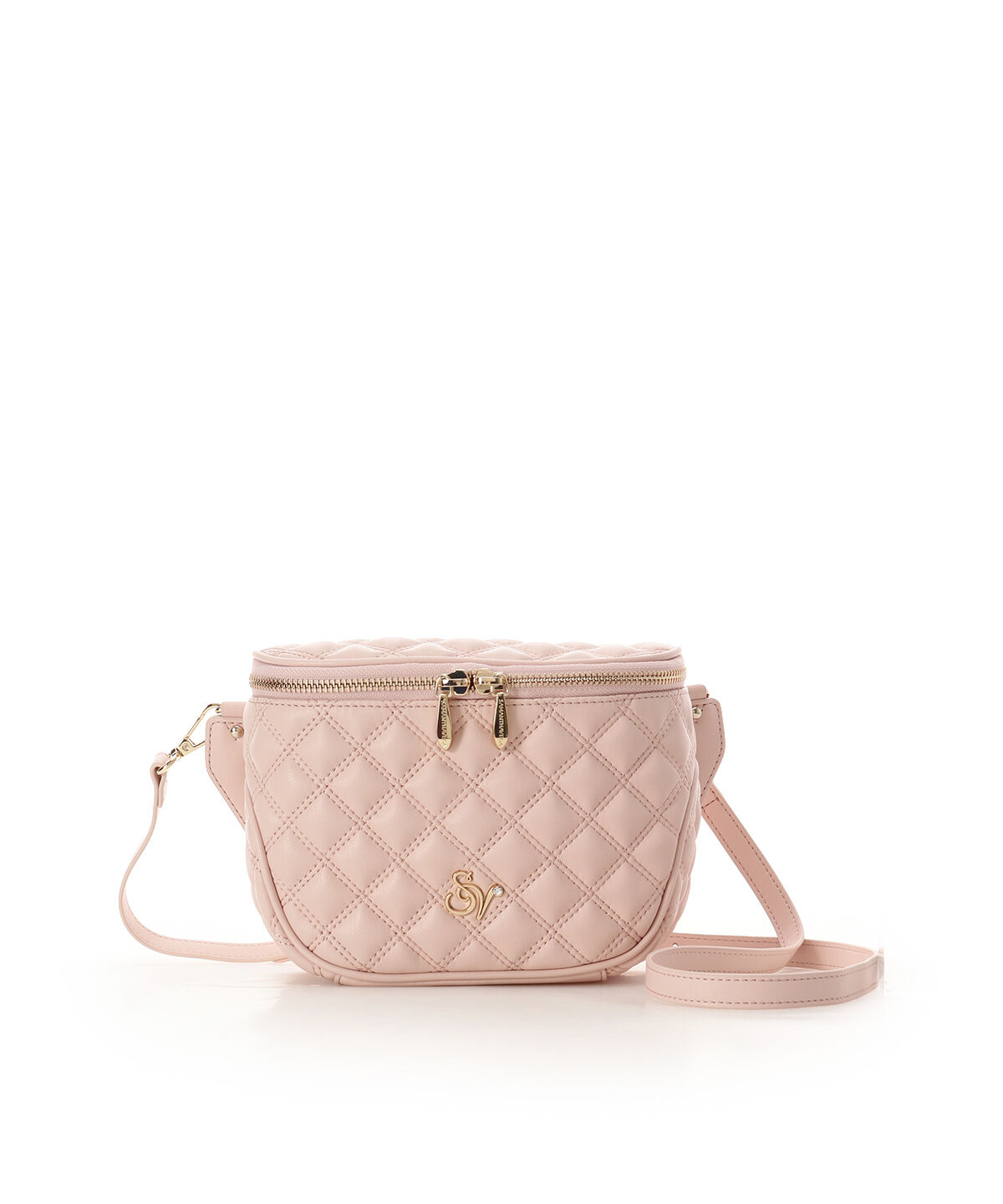 Samantha Vega「ダブルステッチダイヤキルトショルダーバッグ」|ショルダー・メッセンジャー|ピンク