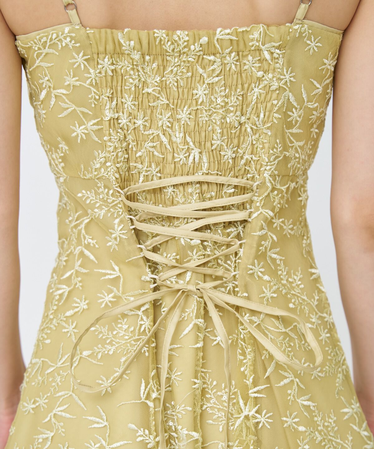 アンドクチュール「ラメボタニカルレースレイヤードドレス」|ドレス|