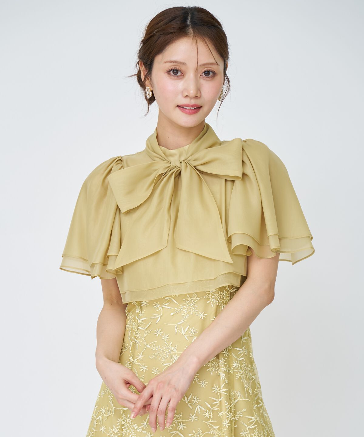 アンドクチュール「ラメボタニカルレースレイヤードドレス」|ドレス|