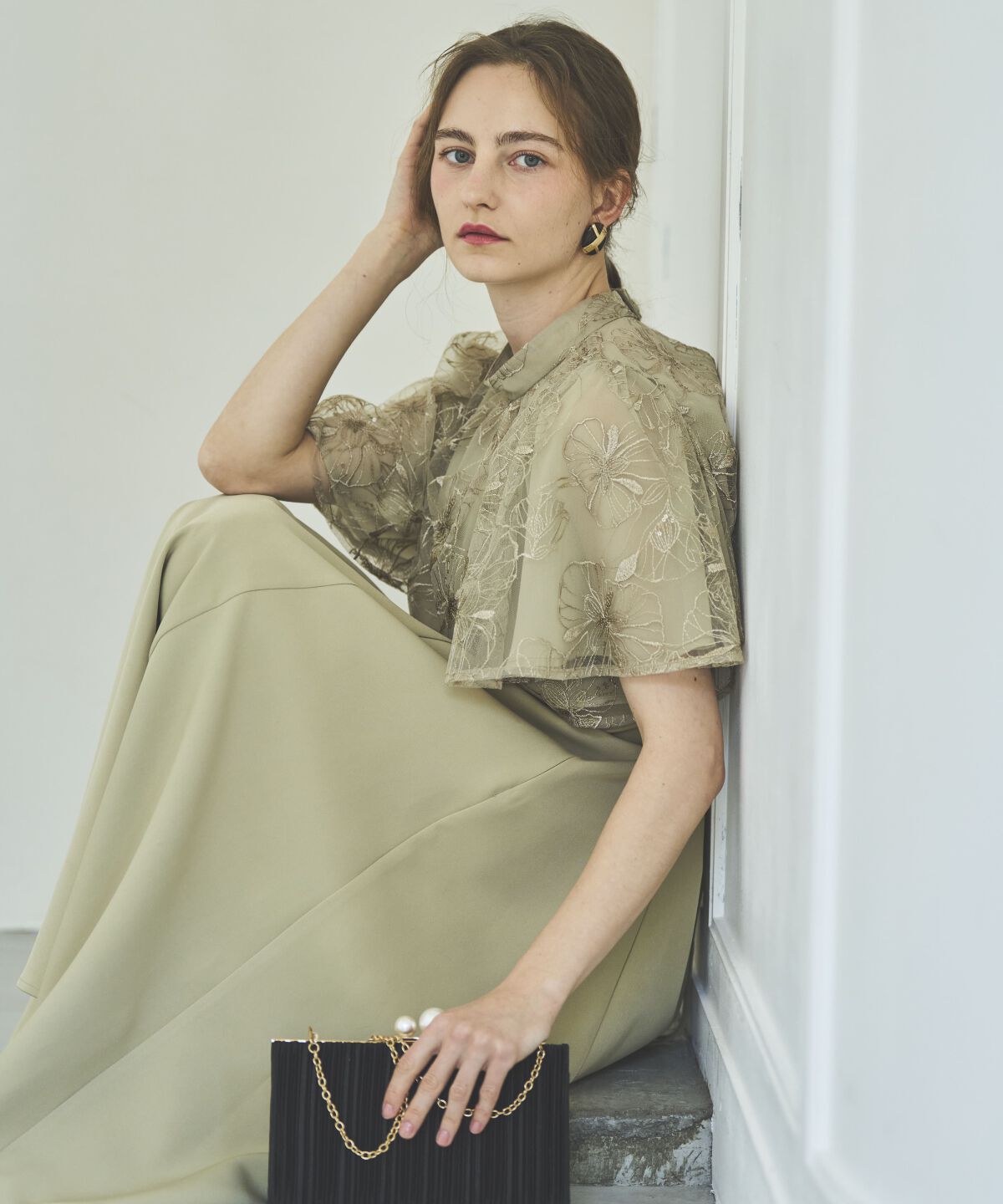 アンドクチュール「ラメフラワーチュールレイヤードドレス」|ドレス|