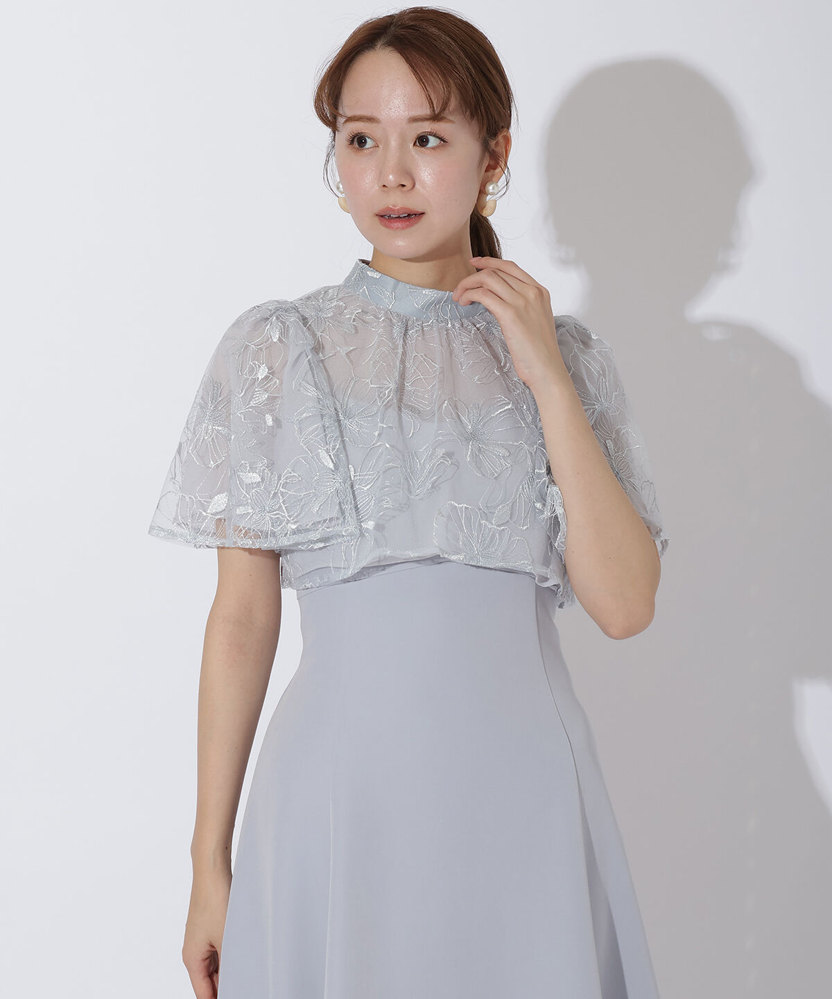 アンドクチュール「ラメフラワーチュールレイヤードドレス」|ドレス|