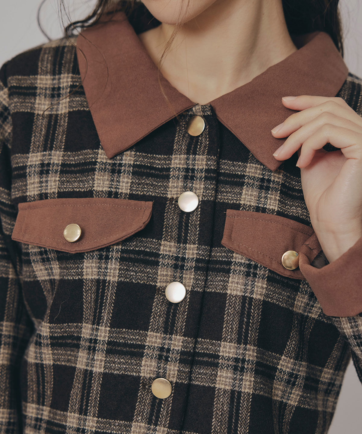 REDYAZEL「クラシカルチェックコンパクトシャツ&times;ロングスカートセットアップ」|ワンピース|