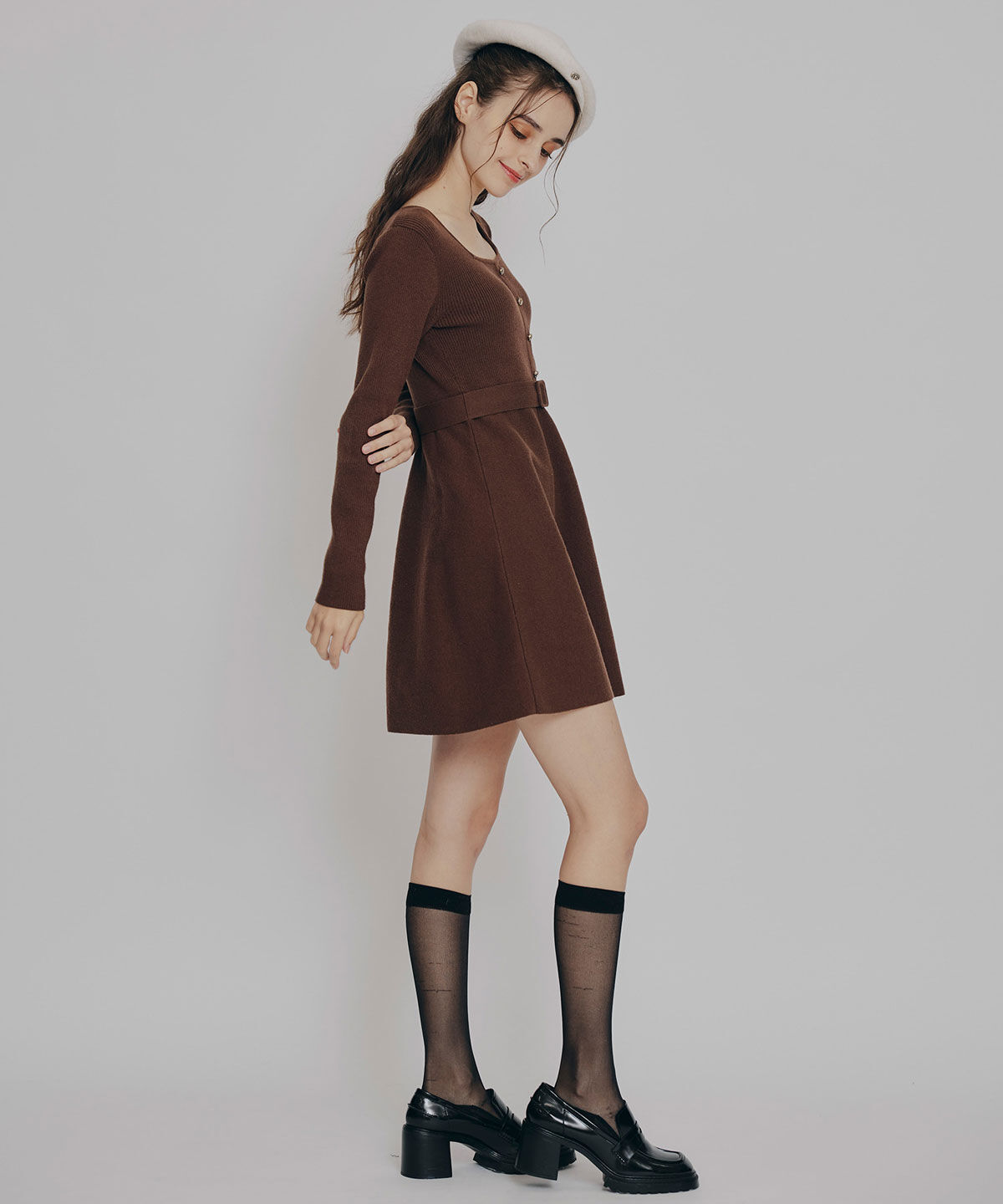 REDYAZEL「ケープSETニットフレアミニワンピース」|ワンピース|