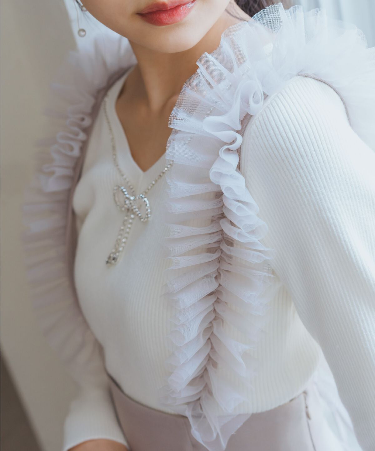 WILLSELECTION「チュールフリルジャンスカ」|ジャンパースカート|