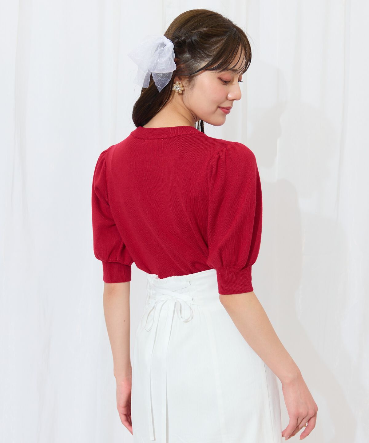 WILLSELECTION「ビジュー＆リボンパーツニットプルオーバー」|ニット・セーター|