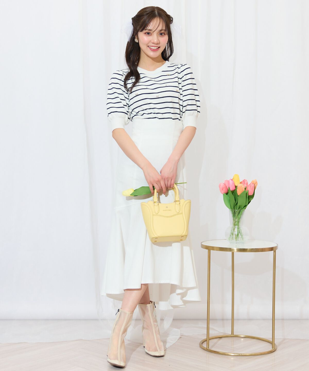 WILLSELECTION「ビジュー＆リボンパーツニットプルオーバー」|ニット・セーター|