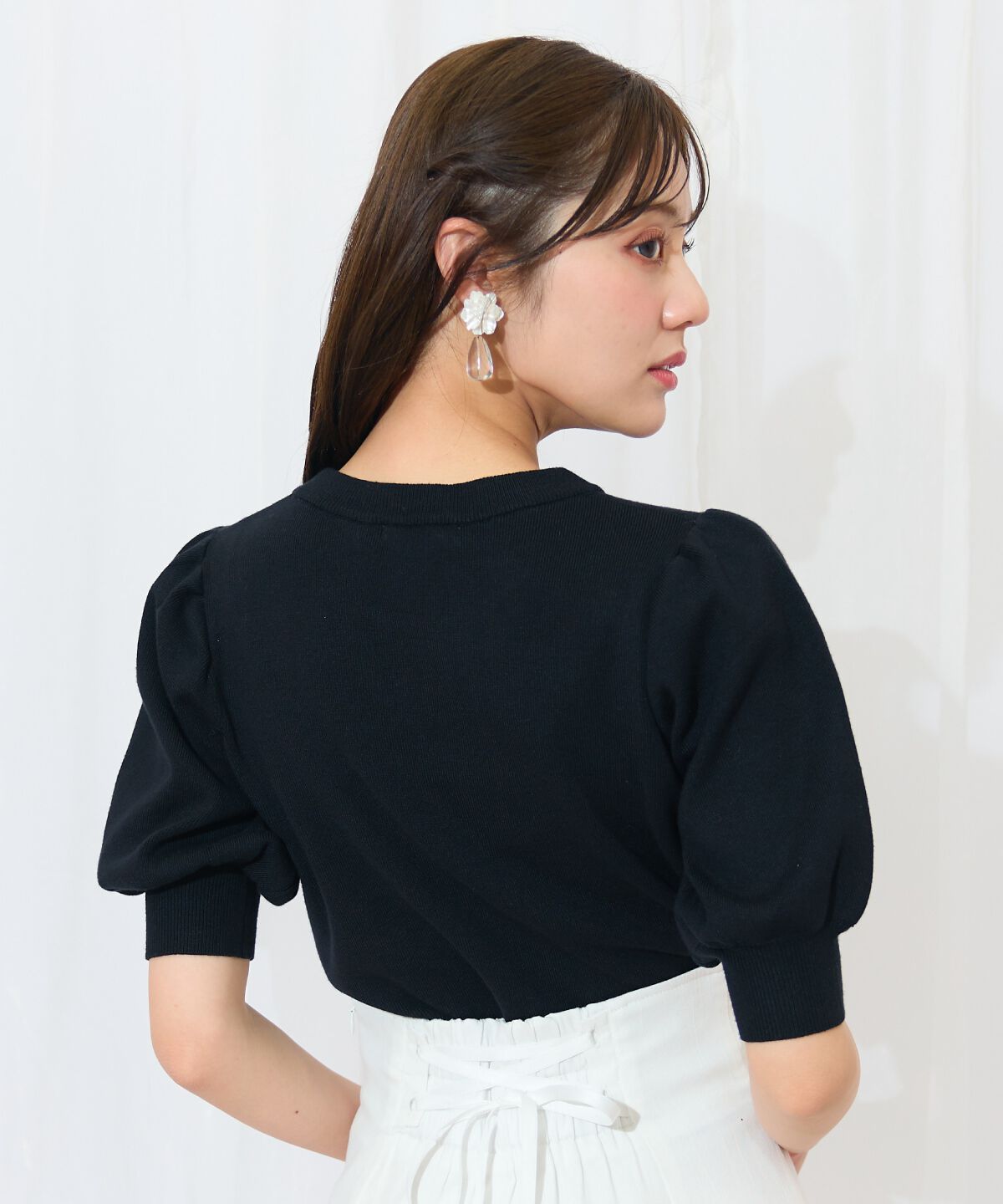 WILLSELECTION「ビジュー＆リボンパーツニットプルオーバー」|ニット・セーター|