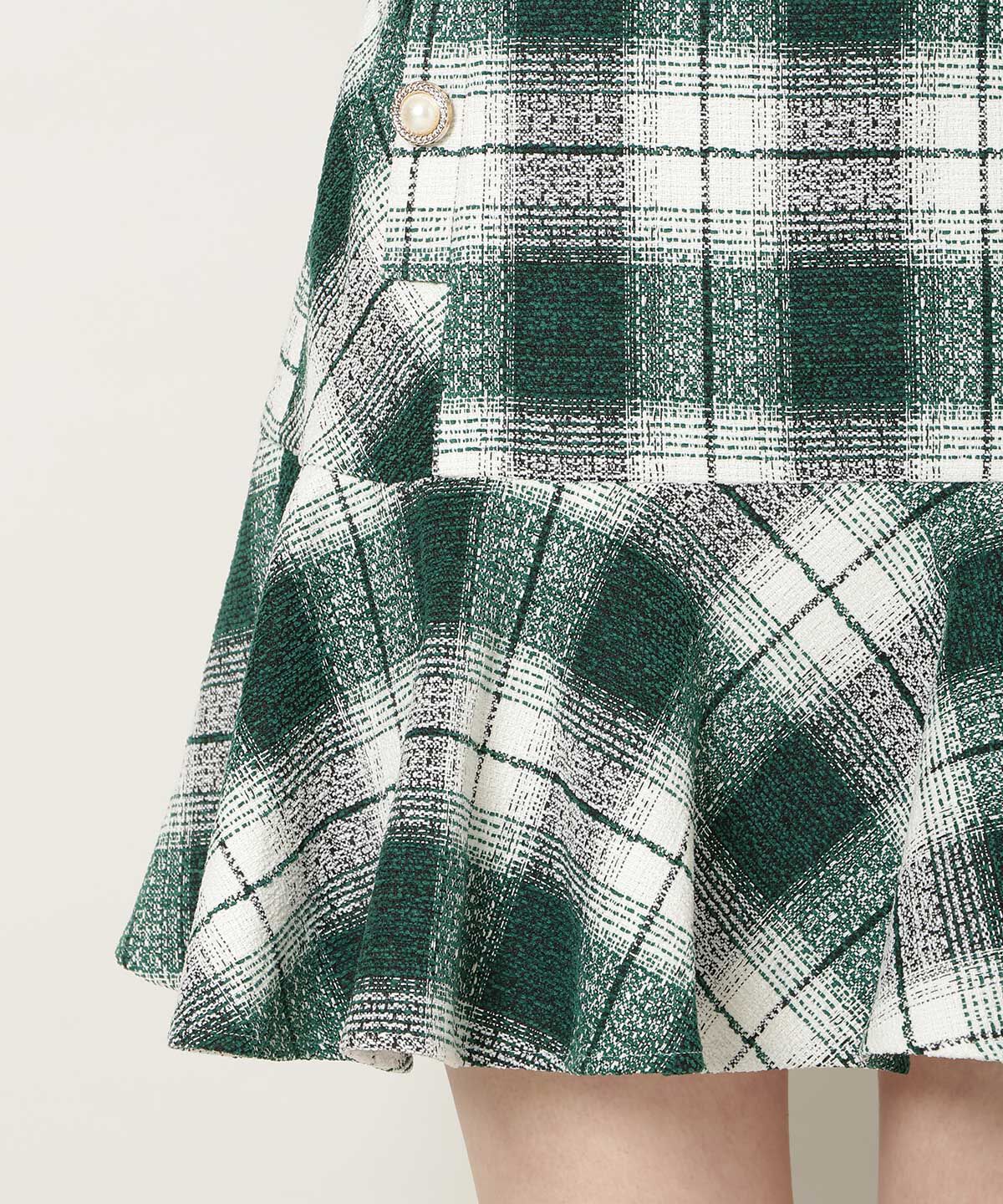 WILLSELECTION「ヘムフレアツイードミニスカート」|フレア|