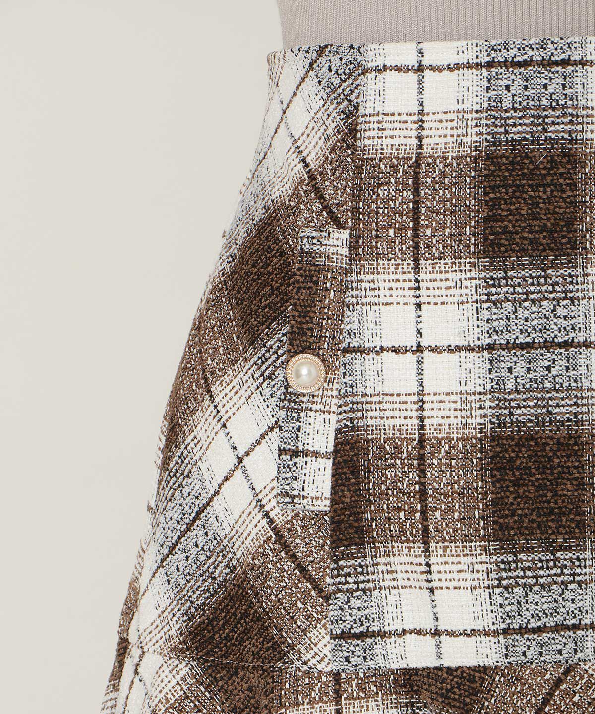 WILLSELECTION「ヘムフレアツイードミニスカート」|フレア|