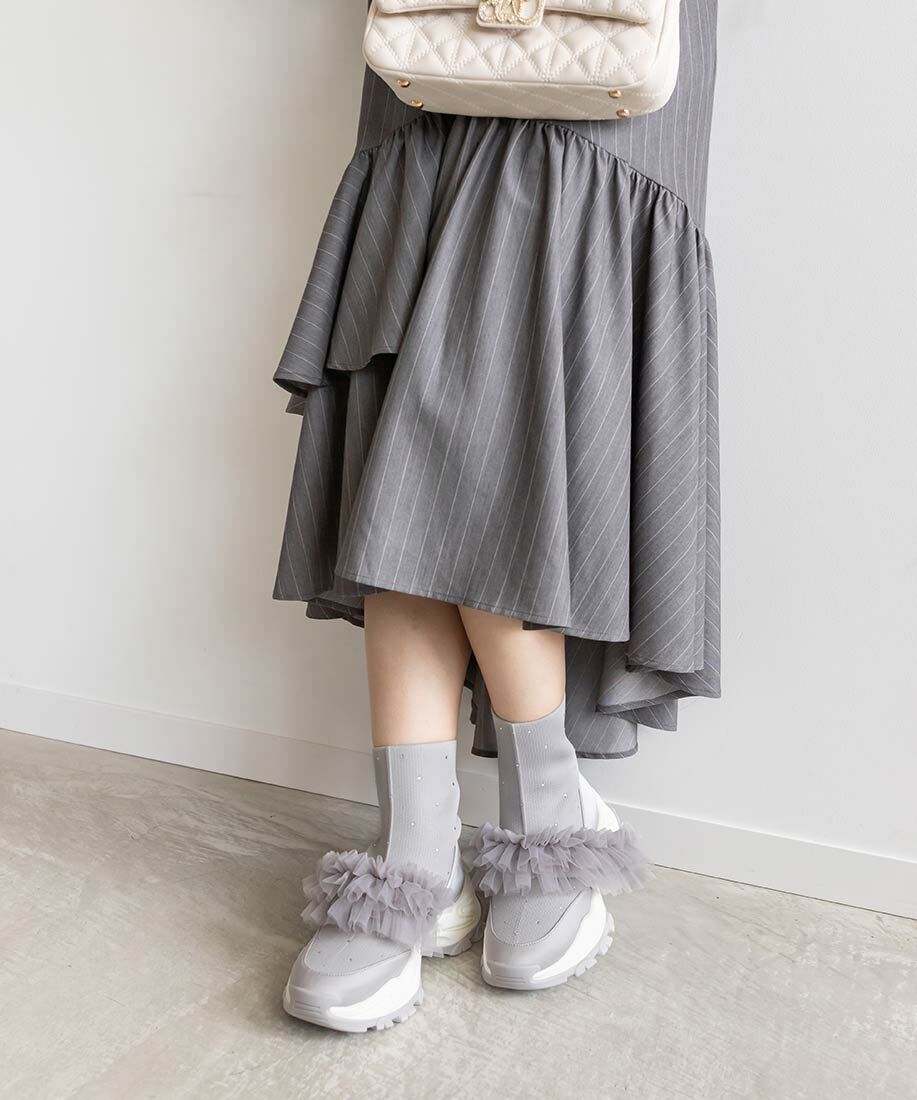  「2WAYビジューニットスニーカー」|スニーカー|