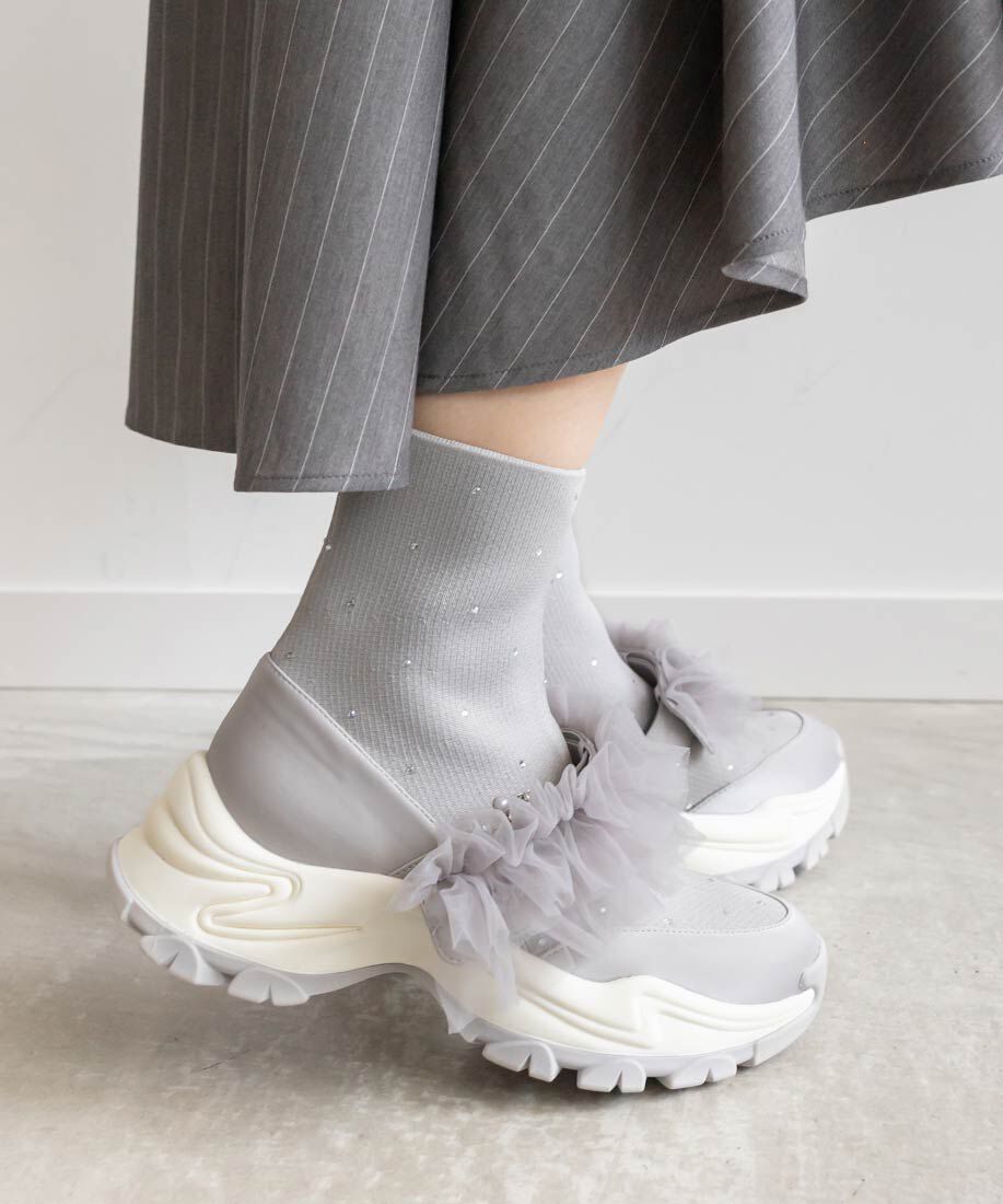  「2WAYビジューニットスニーカー」|スニーカー|