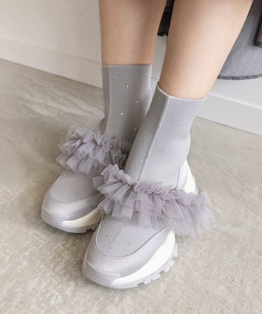  「2WAYビジューニットスニーカー」|スニーカー|