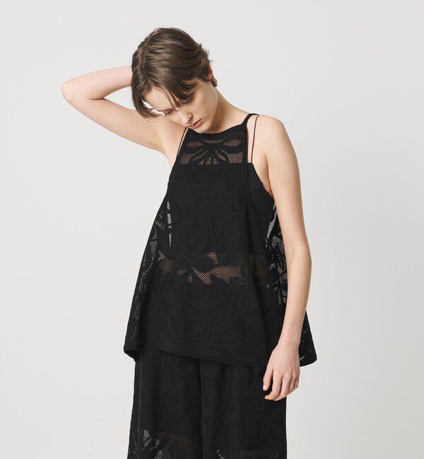 AEWEN MATOPH「＜AEWEN MATOPH＞メッシュジャガード アシンメトリーフレアキャミソール」|キャミソール|