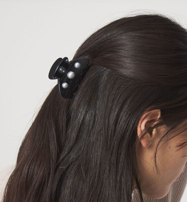 UNITED ARROWS green label relaxing「＜SUI AVA＞ヘアクリップ S （ホワイトモチーフ）」|ヘアバンド|BLACK