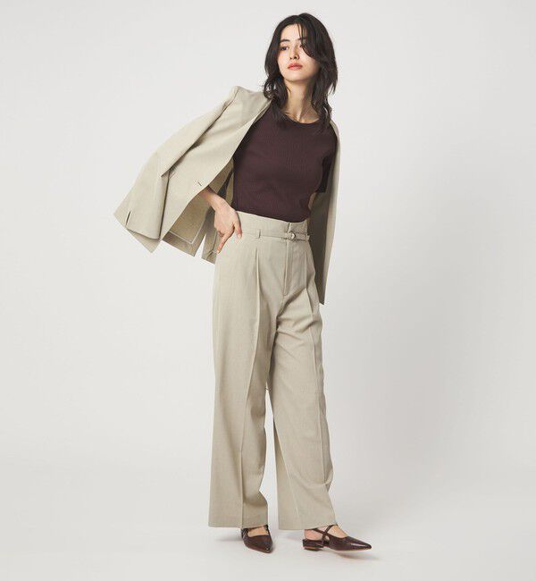 UNITED ARROWS green label relaxing「ブライトリブ ボートネック 5分袖 プルオーバー カットソー」|Tシャツ・カットソー|