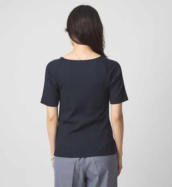 UNITED ARROWS green label relaxing「ブライトリブ ボートネック 5分袖 プルオーバー カットソー」|Tシャツ・カットソー|