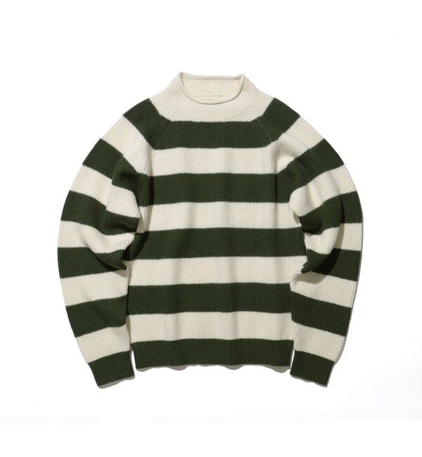 BEAMS PLUS「Hi-neck Rib Stitch Stripe」|ニット・セーター|