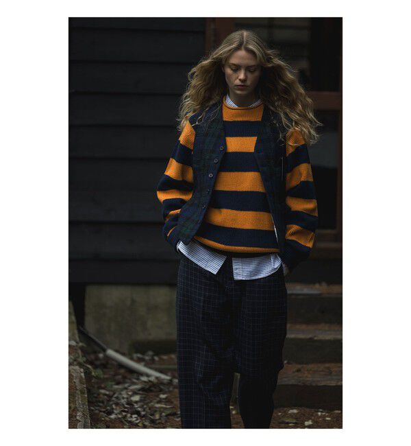 BEAMS PLUS「Hi-neck Rib Stitch Stripe」|ニット・セーター|