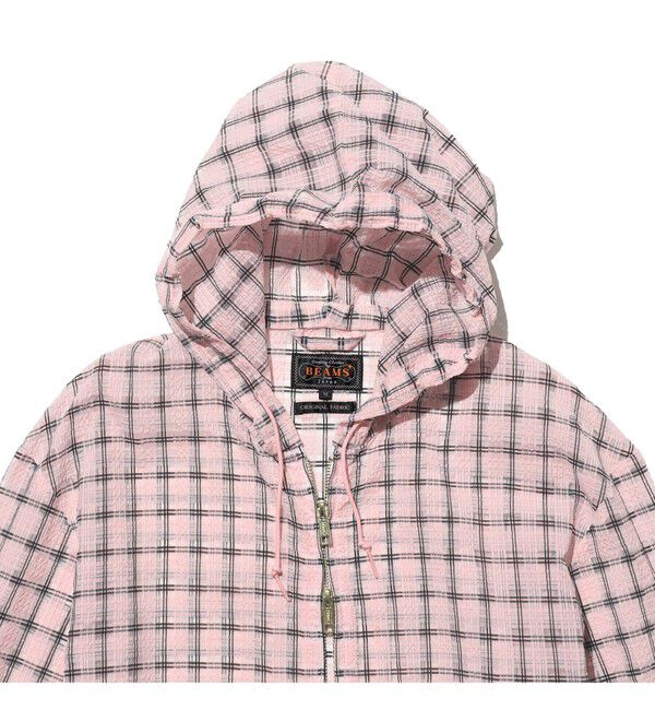 BEAMS PLUS「Swing Jacket Hoodie Nylon Airy Plaid」|ブルゾン・スタジャン|