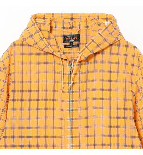 BEAMS PLUS「Swing Jacket Hoodie Nylon Airy Plaid」|ブルゾン・スタジャン|