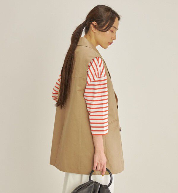 SHIPS for women「綿麻 カルゼ ダブルブレスト ジレ ◇」|ベスト・ジレ|