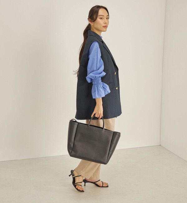 SHIPS for women「綿麻 カルゼ ダブルブレスト ジレ ◇」|ベスト・ジレ|