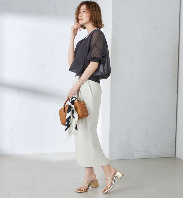 SHIPS for women「〈手洗い可能〉シアー ラメ 半袖 サマー ニット」|ニット・セーター|