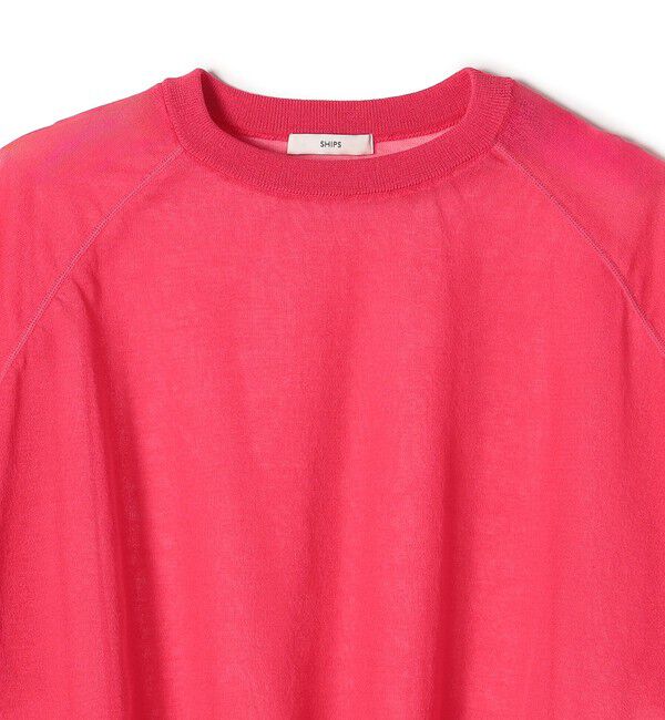 SHIPS for women「〈手洗い可能〉シアー ラメ 半袖 サマー ニット」|ニット・セーター|