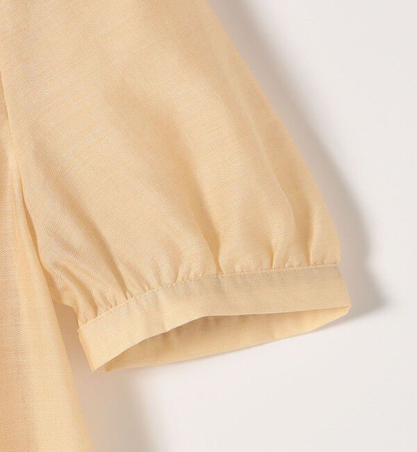 SHIPS any「SHIPS any:〈手洗い可能〉シアー フリル バンドカラー パフ シャツ ブラウス」|シャツ・ブラウス|