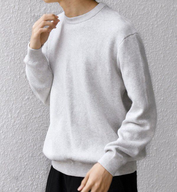 SHIPS any「SHIPS any:〈手洗い可能〉コットン カシミヤ スウェットライク ニット 25AW◇」|ニット・セーター|グレー