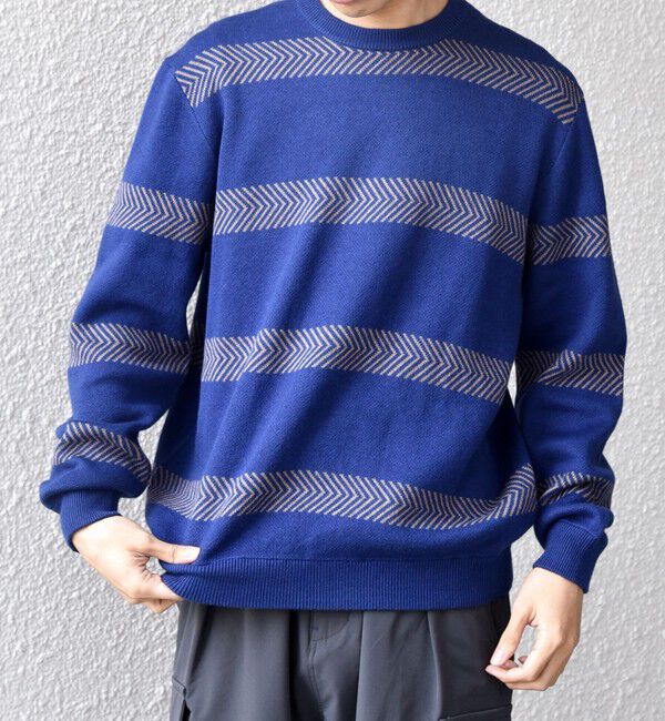 SHIPS any「SHIPS any:〈手洗い可能〉コットン カシミヤ スウェットライク ニット 25AW◇」|ニット・セーター|ネイビー