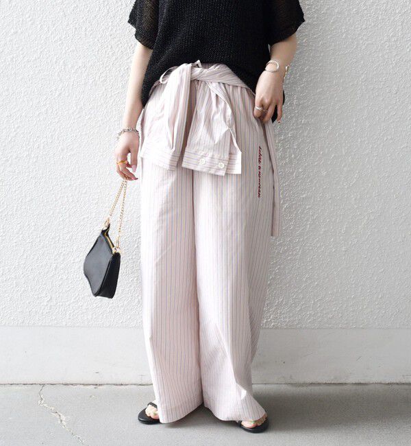 SHIPS any「《予約》SHIPS any:〈洗濯機可能〉マルチストライプ パジャマ パンツ」|その他|ベージュ