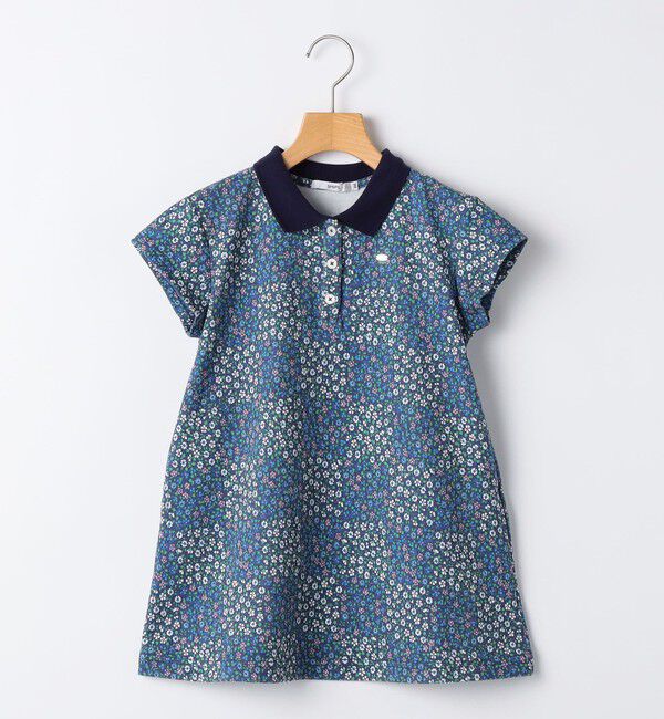 SHIPS KIDS「SHIPS KIDS:100～130cm / フラワー ポロシャツ ワンピース」|ワンピース|ネイビー