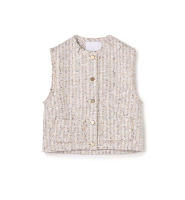 Ballsey「Mille-feuille ショートジレ」|ベスト・ジレ|42 ベージュ系