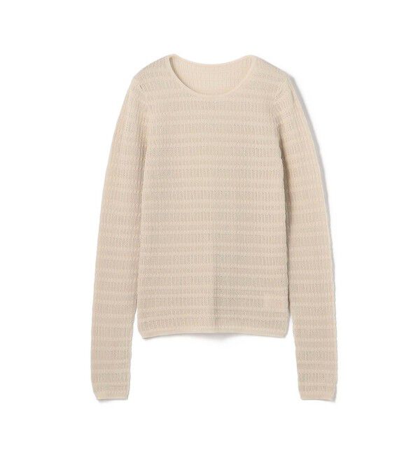 DES PRES「コットンポリエステルアセテートリブ ラウンドネックプルオーバー」|ニット・セーター|43 ベージュ