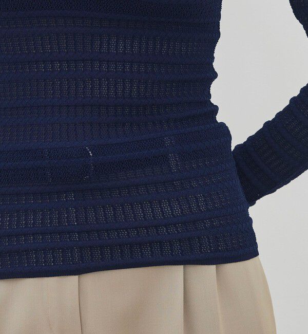 DES PRES「コットンポリエステルアセテートリブ ラウンドネックプルオーバー」|ニット・セーター|