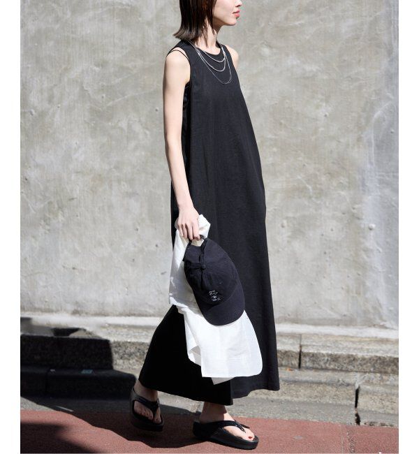 SLOBE IENA「リネンレーヨンノースリーブナローワンピース」|ワンピース|