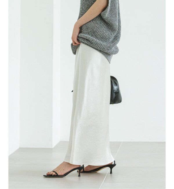 NOBLE「《追加》ナローAラインサテンスカート 2」|スカート|