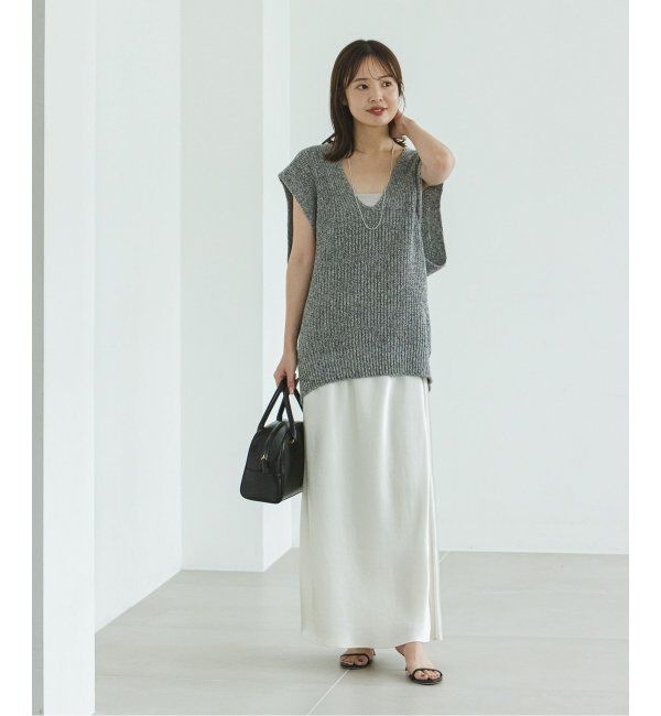NOBLE「《追加》ナローAラインサテンスカート 2」|スカート|