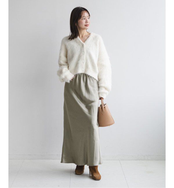 NOBLE「《追加》ナローAラインサテンスカート 2」|スカート|