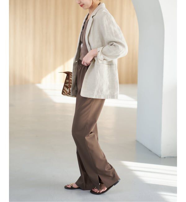 Spick and Span「《手洗い可》エアリーリネン1Bジャケット」|テーラードジャケット|