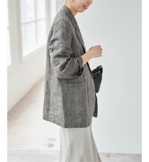 Spick and Span「《手洗い可》エアリーリネン1Bジャケット」|テーラードジャケット|