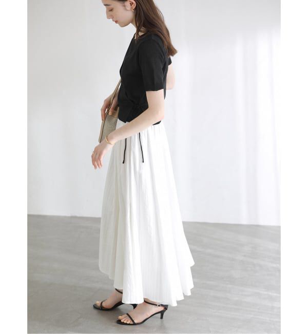  「《予約》【洗える】ラメストライプスカート」|スカート|