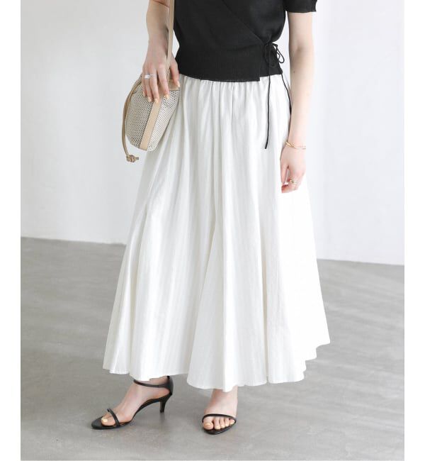  「《予約》【洗える】ラメストライプスカート」|スカート|