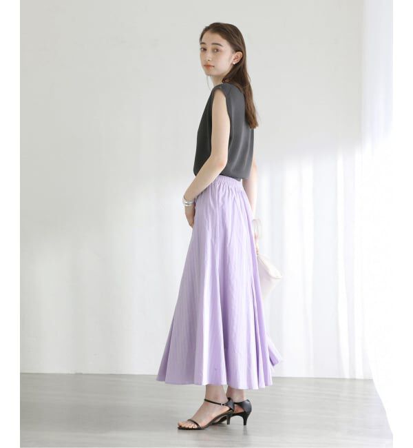  「《予約》【洗える】ラメストライプスカート」|スカート|