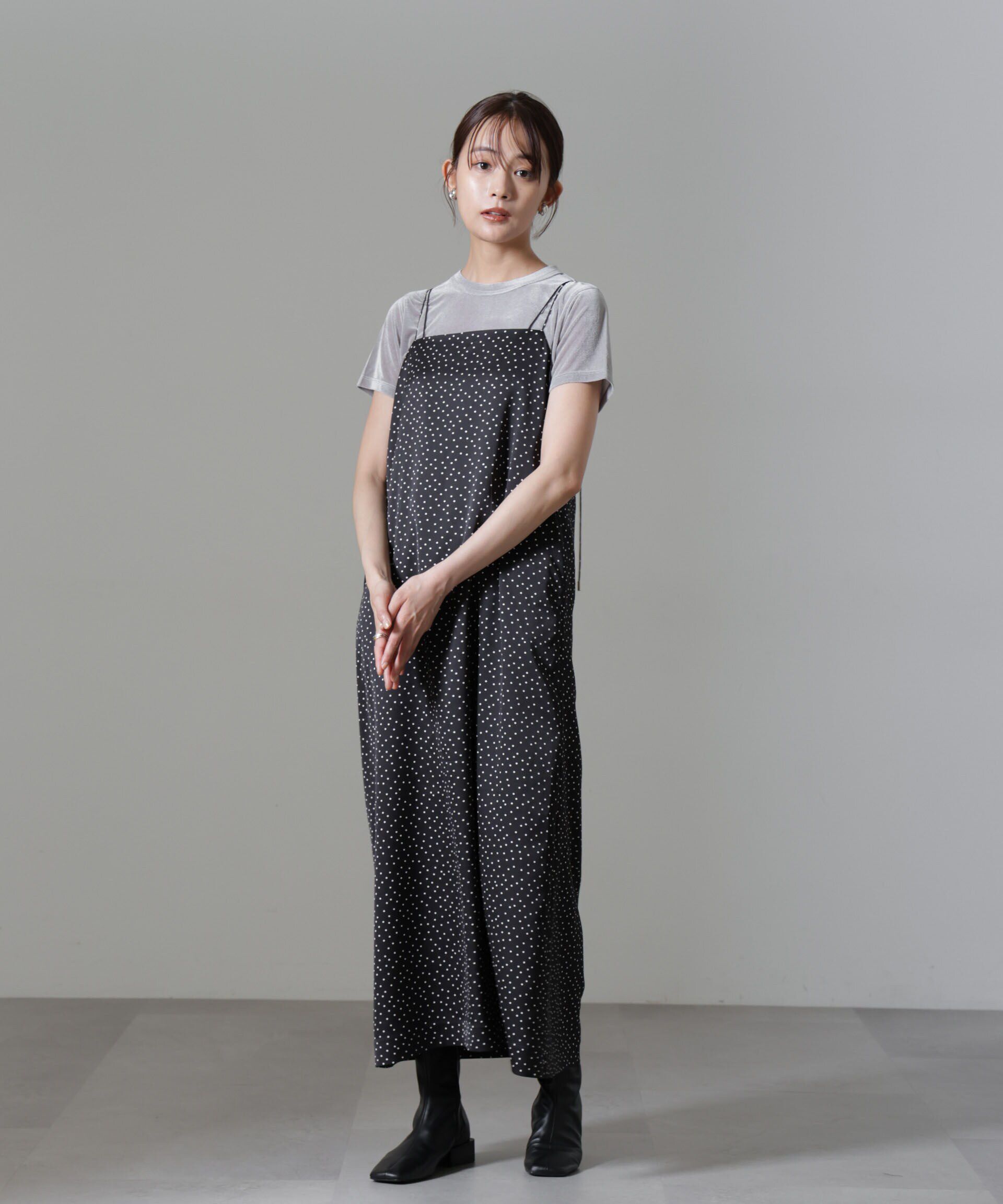 nano･universe「ドットプリントサテンキャミワンピース」|ワンピース|