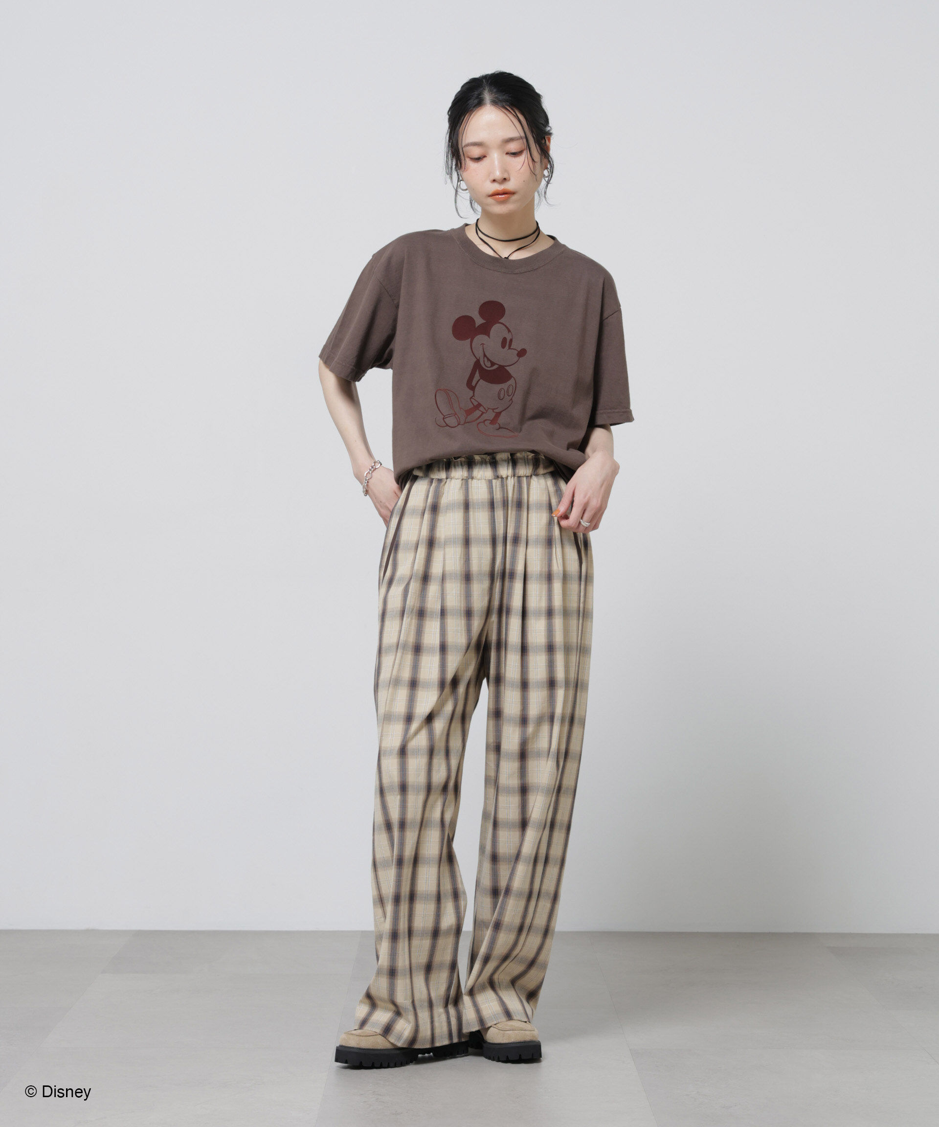 nano･universe「GOOD ROCK SPEED/ MickeyMouse / Tshirts Brown」|Tシャツ・カットソー|