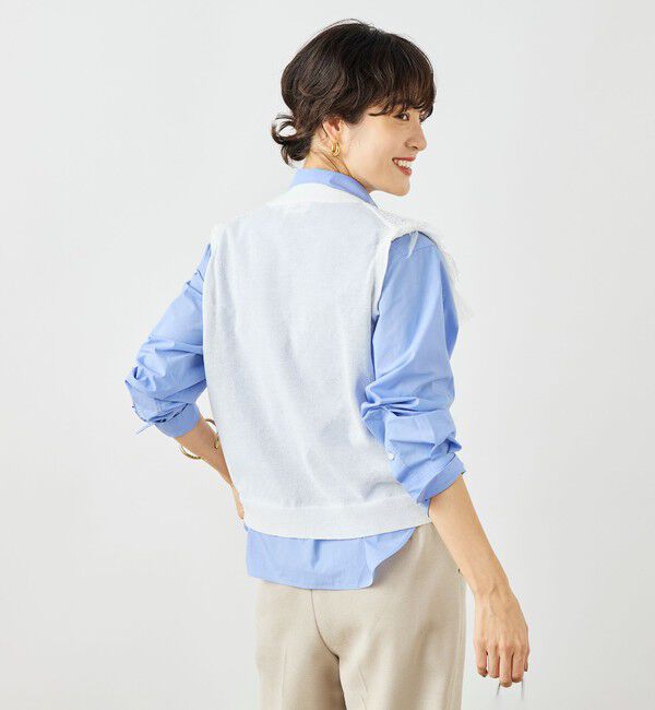 NOLLEY'S「《手洗い可能》チュールフリンジVネックベスト」|ベスト・ジレ|